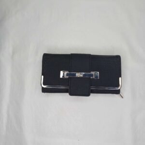 Black Leather Clutch Wallet