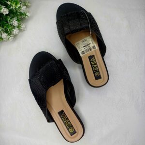 Zara Black Studded Slide Sandals