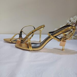 Golden Elegance Strappy Heels