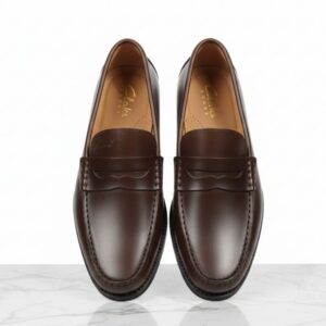 Clarks Men’s Classic Brown Leather Penny Loafers