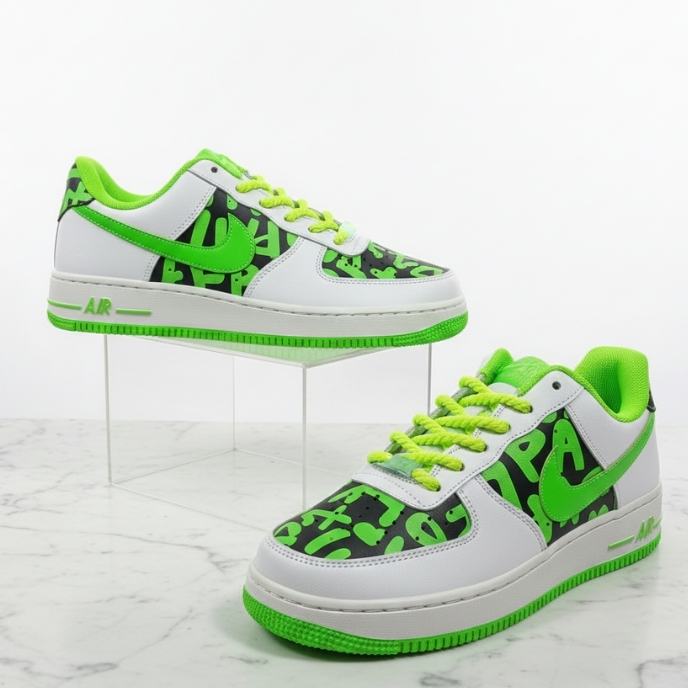 Neon Green Graffiti Air Sneakers