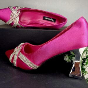 Elegant Pink Satin High Heels