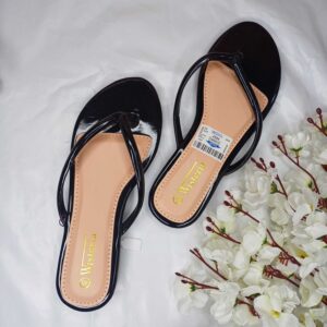 Wisteria Black Elegant Slip-On Sandals
