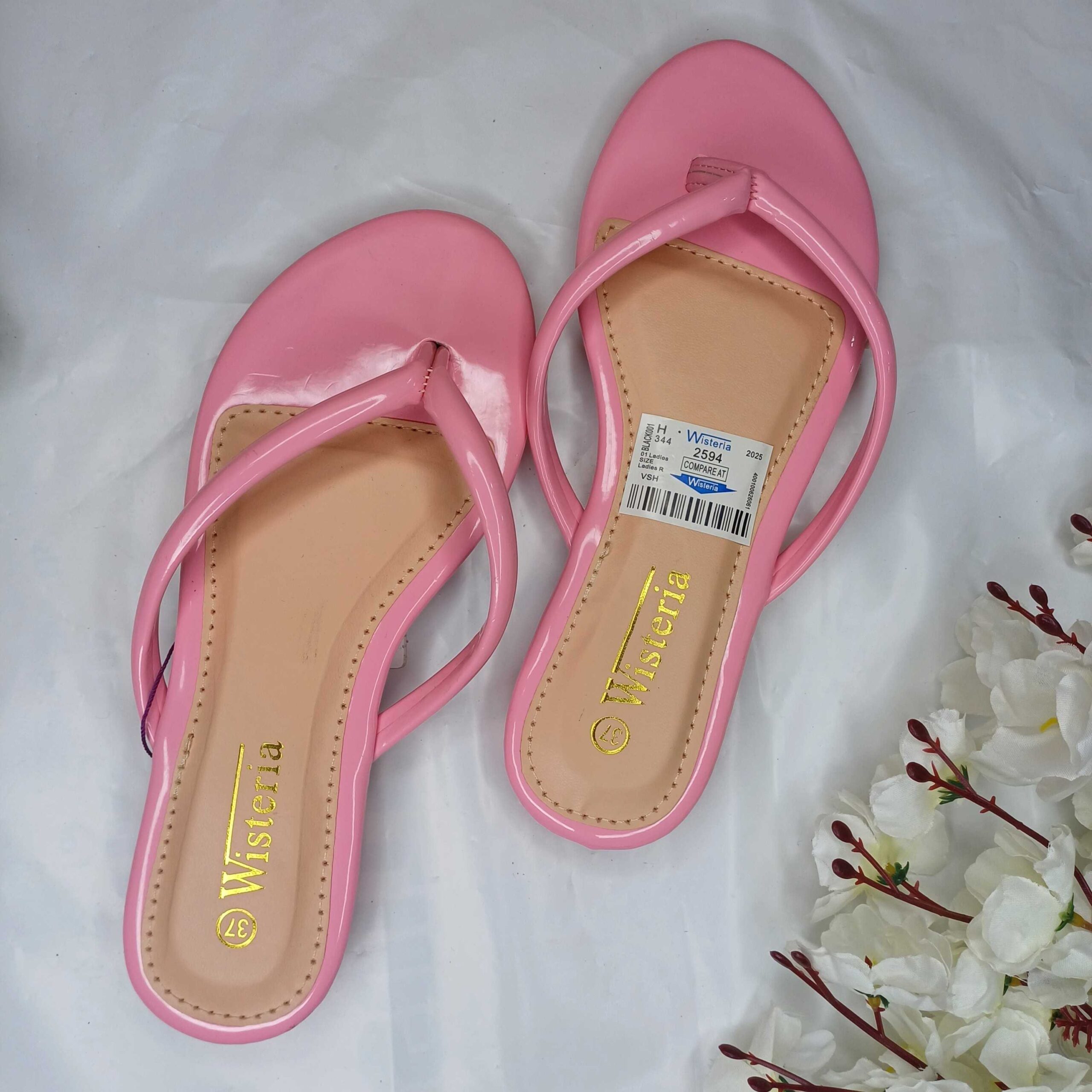 Wisteria Pink Patent Leather Slippers