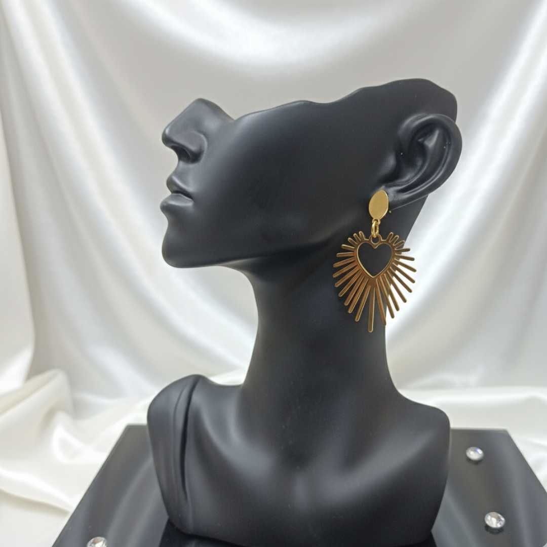 Heart Sunburst Earrings