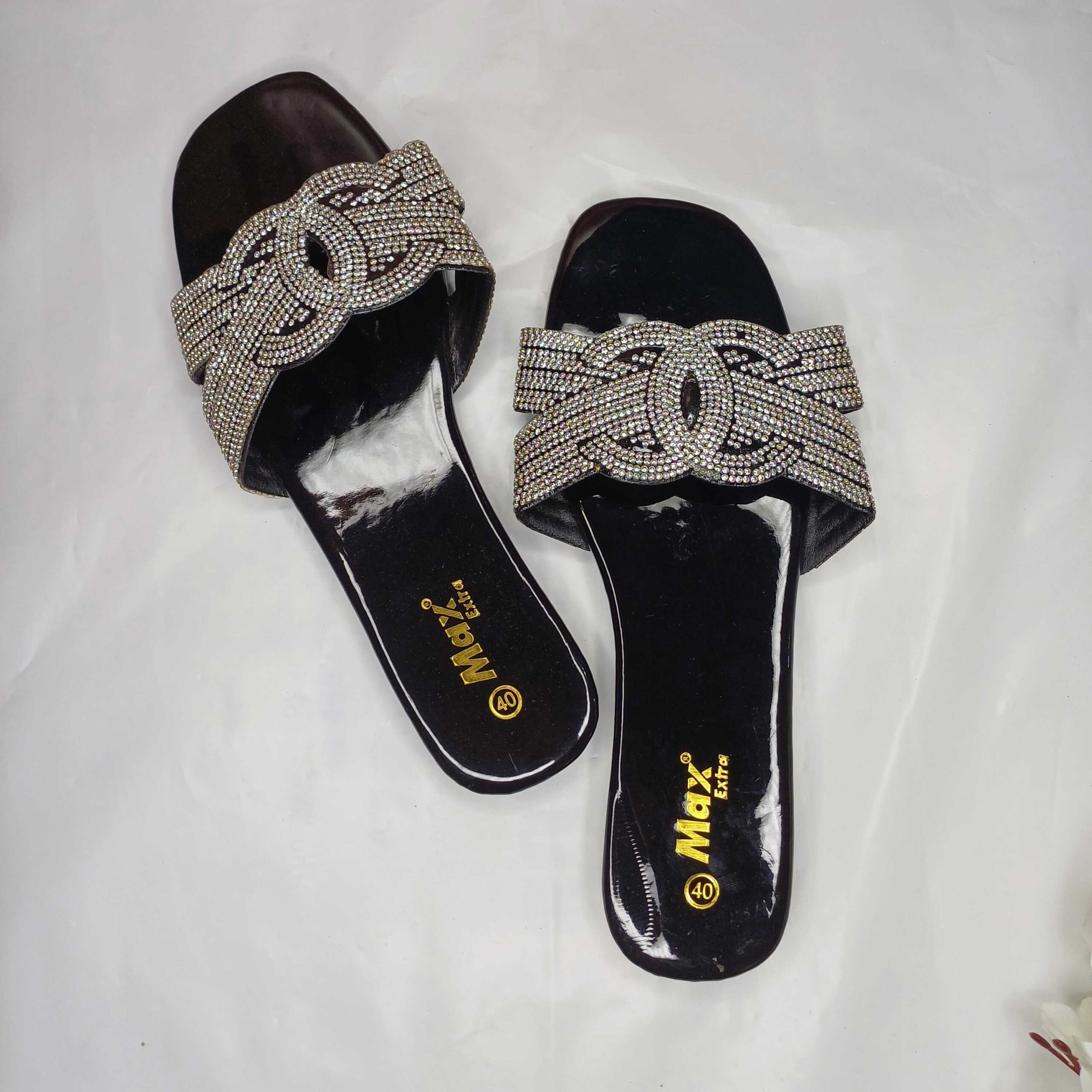 Elegant Crystal Embellished Slippers