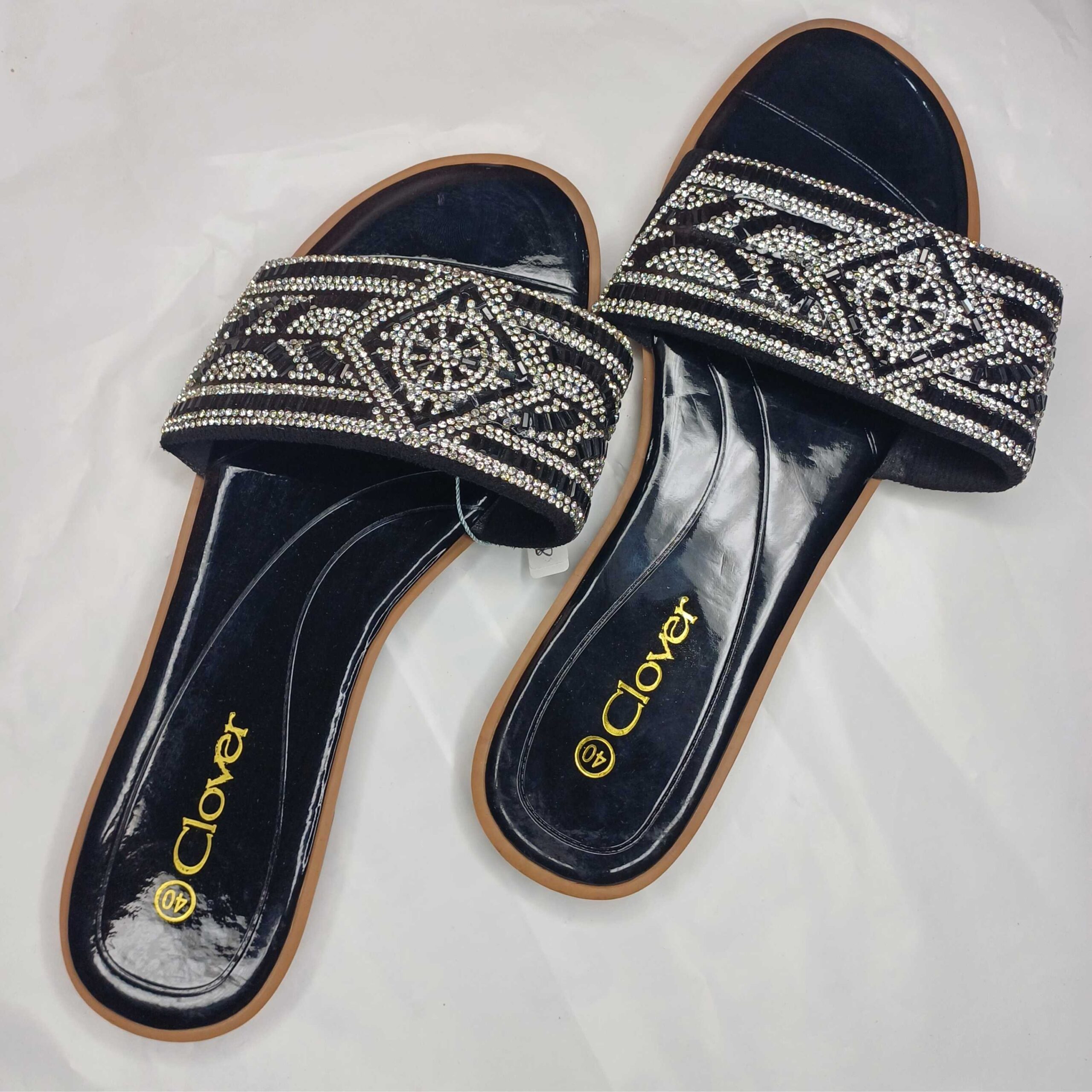 Elegant Rhinestone Slide Slippers