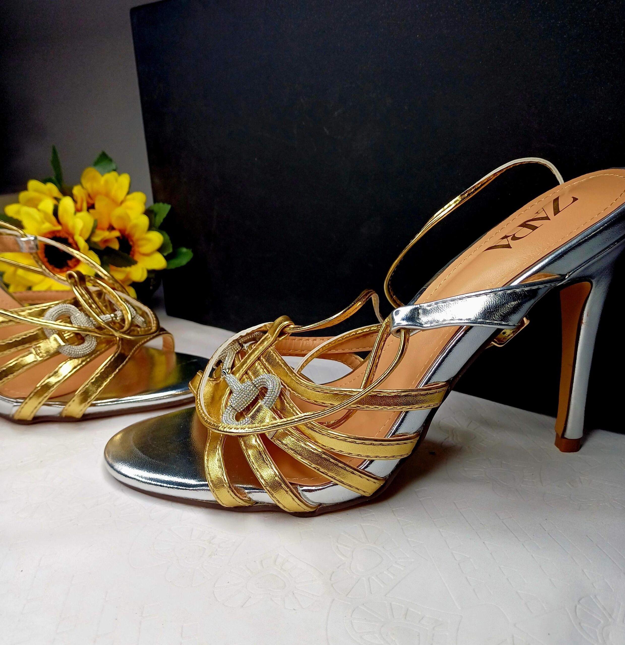 Zara Metallic Gold and Silver High Heels