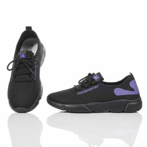FASHIONSPORT Black-Purple Athletic Sneakers