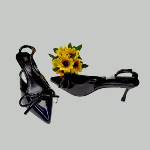 Elegant Black Bow-Tie Heels