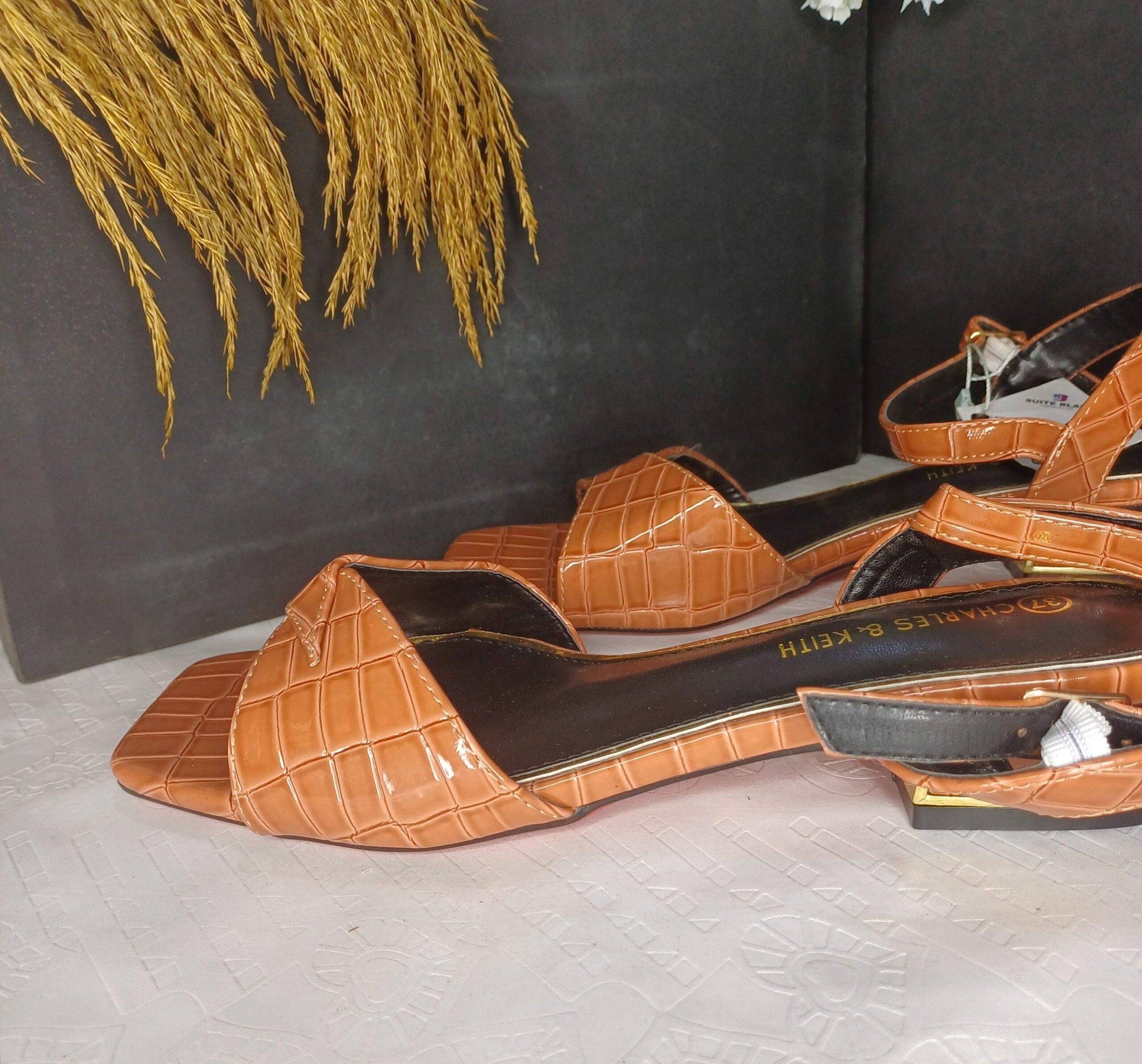 Elegant Croc-Embossed Open-Toe Sandals