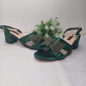 Emerald Elegance Rhinestone Heels