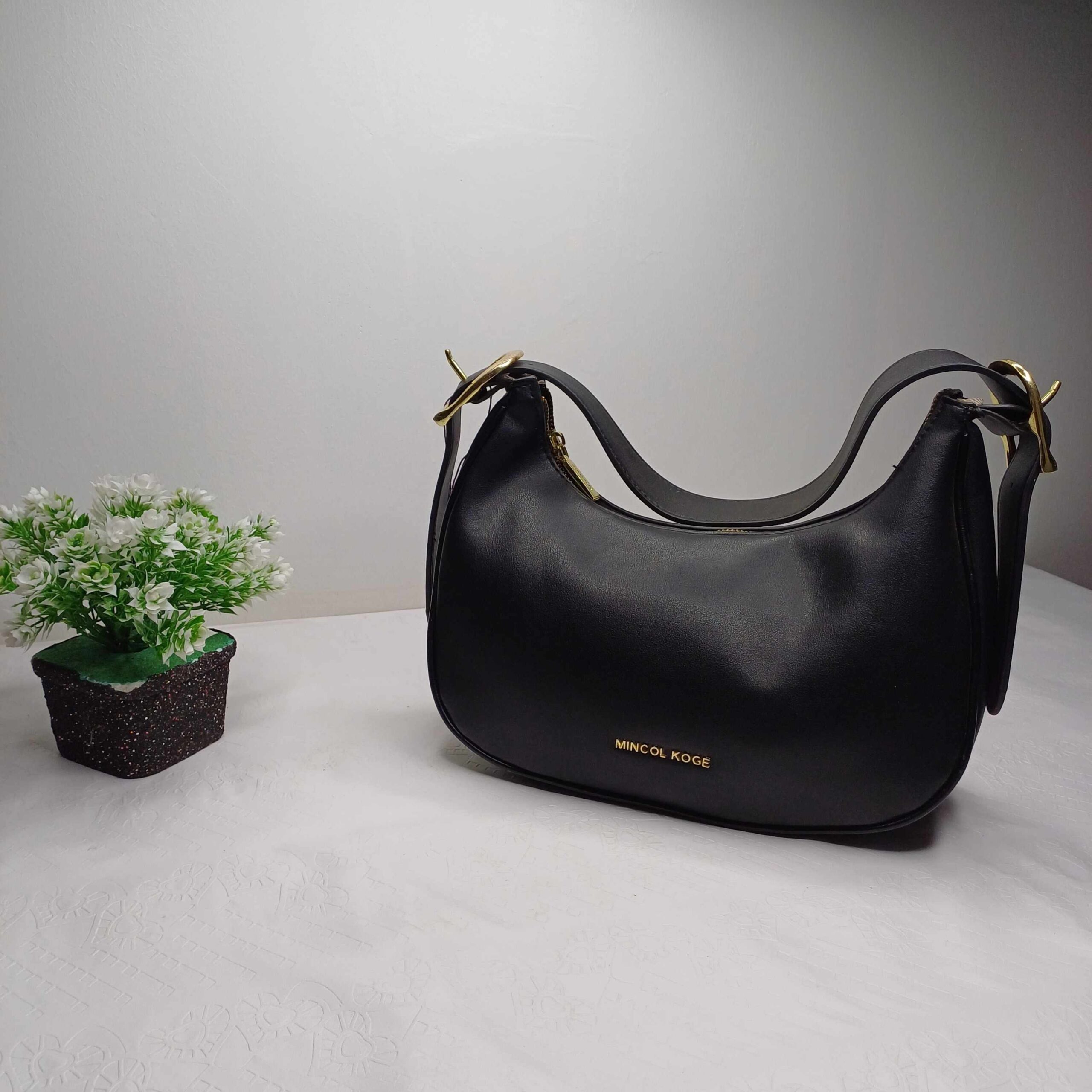MINCOL KOGE Black Leather Shoulder Bag