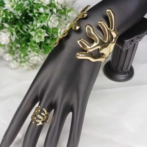 Golden Coral Jewelry Set