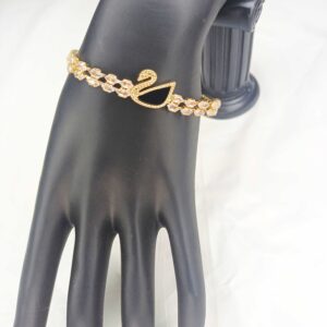 Elegant Swan Gold-Plated Bracelet