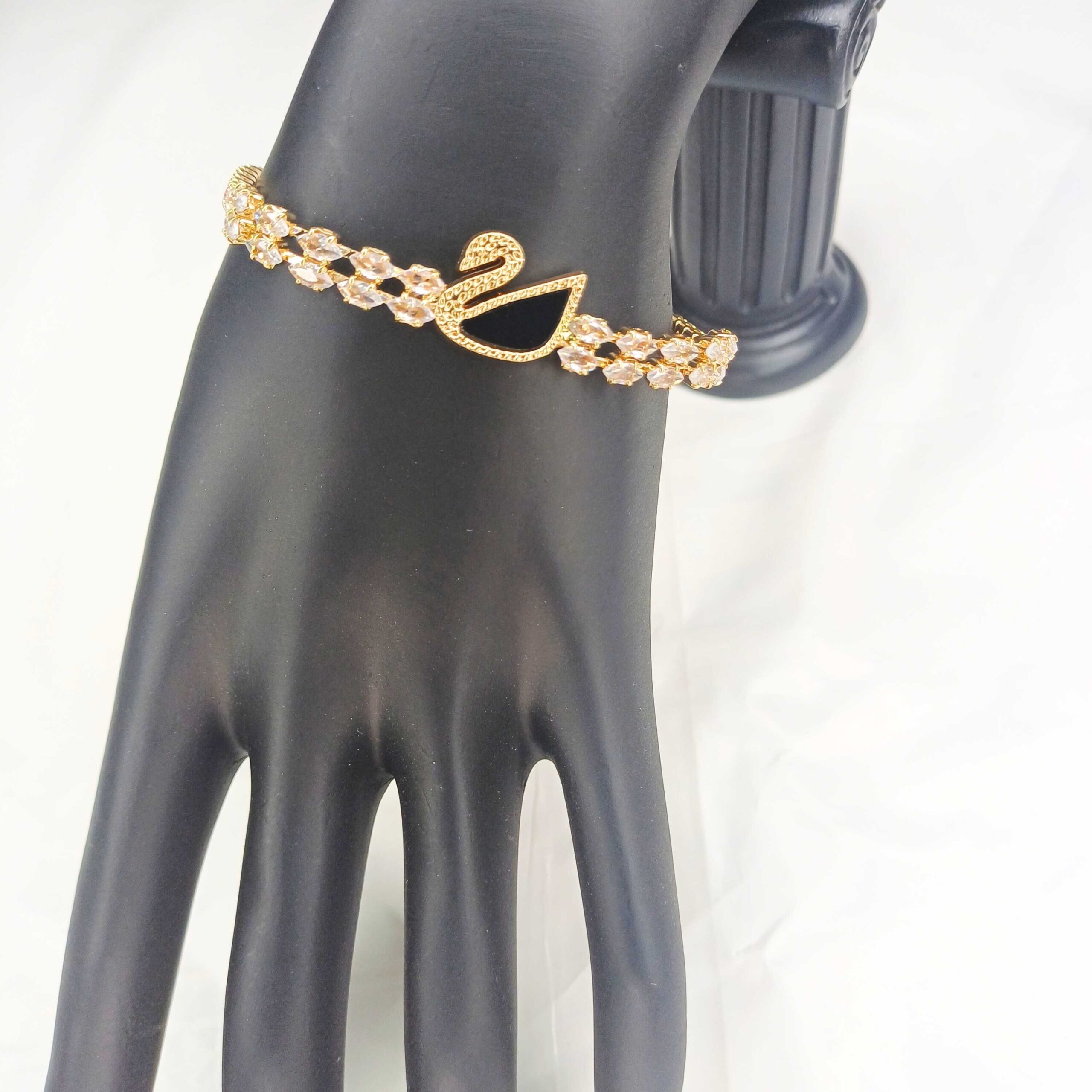 Elegant Swan Gold-Plated Bracelet