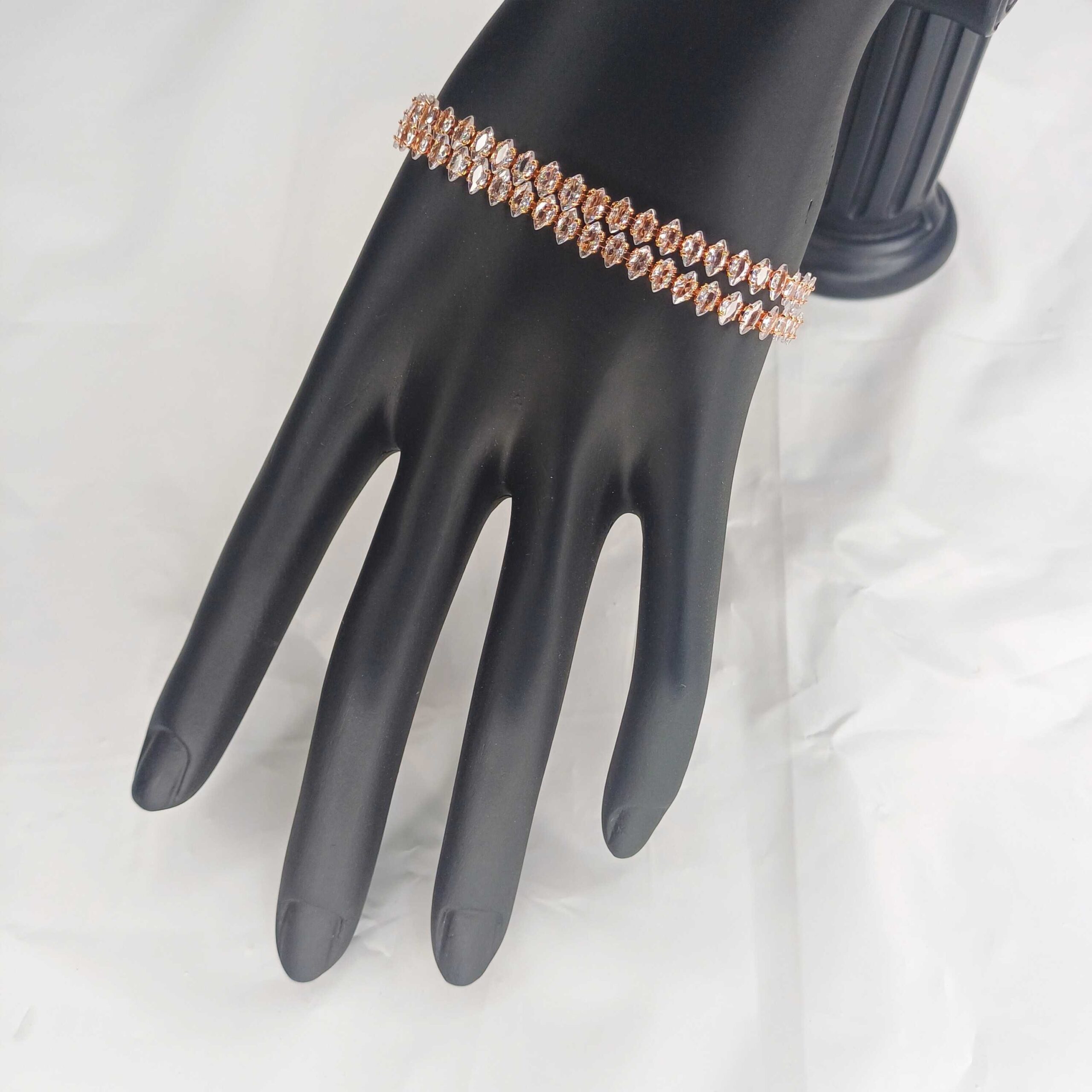 Elegant Rose Gold Cubic Zirconia Bracelet