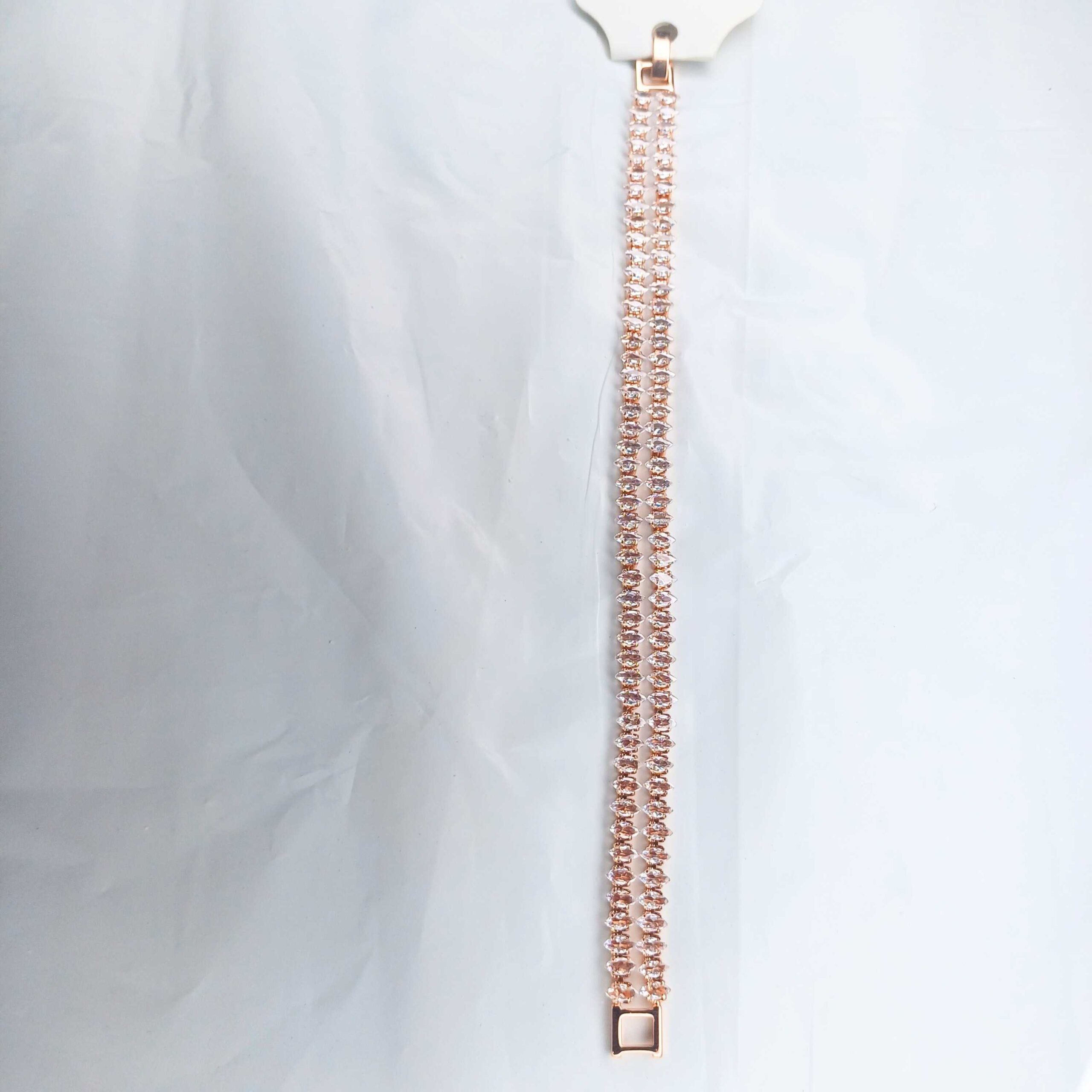 Elegant Rose Gold Cubic Zirconia Bracelet - Image 2