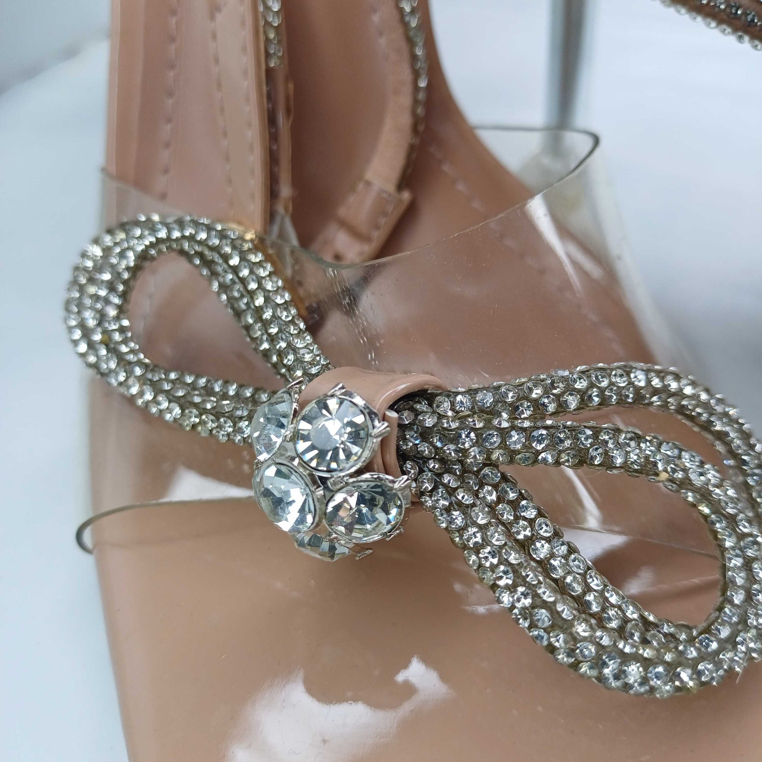 Elegant Crystal Bow High Heels - Image 2