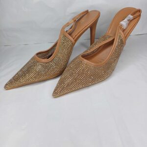 Sparkling Elegance Pointed Toe Slingback Heels
