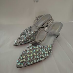 Sparkling Silver Embellished Flats