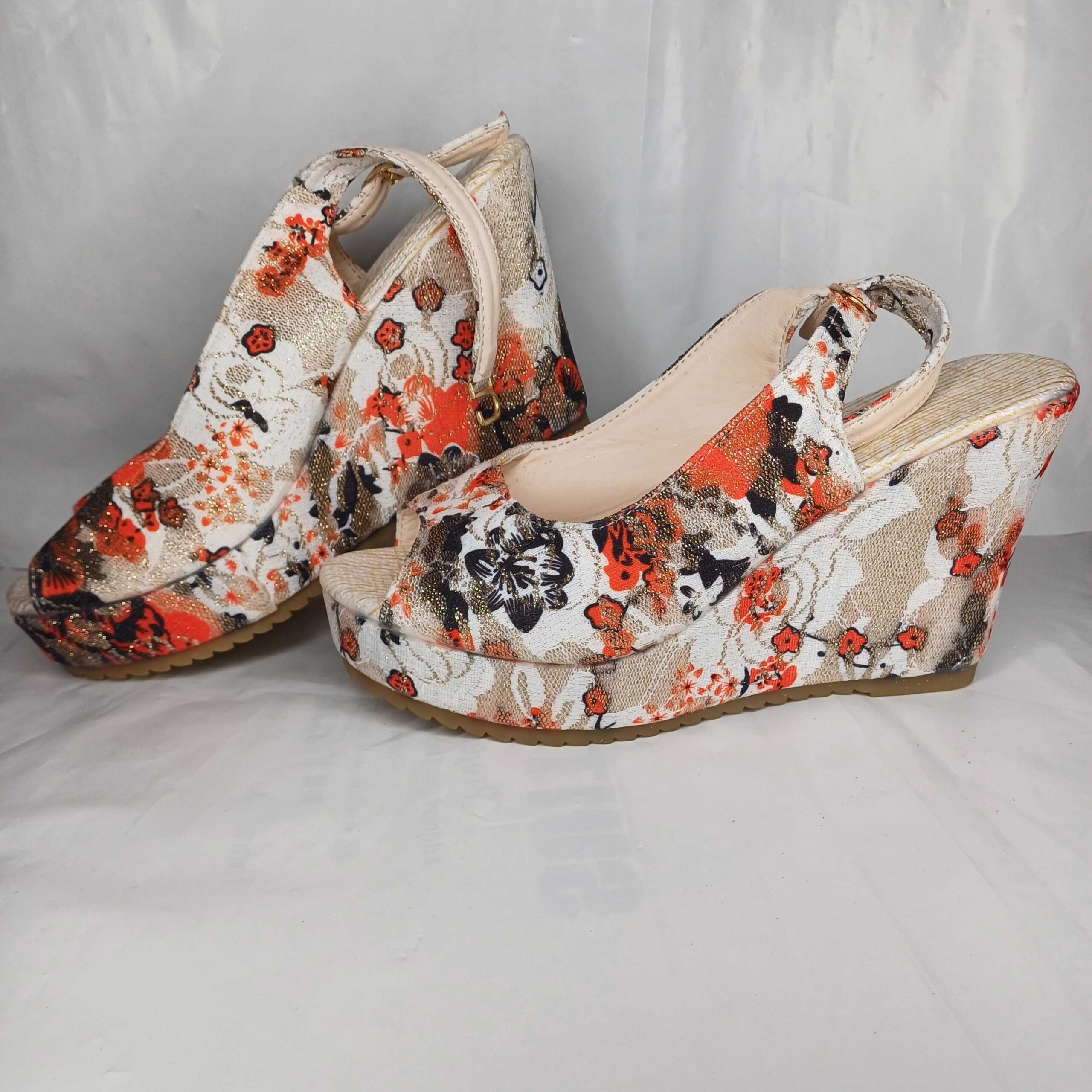 Floral Elegance Wedge Sandals