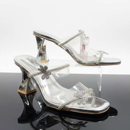 Elegant Clear Floral High Heels