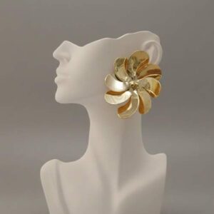 Gold Flower Statement Earring