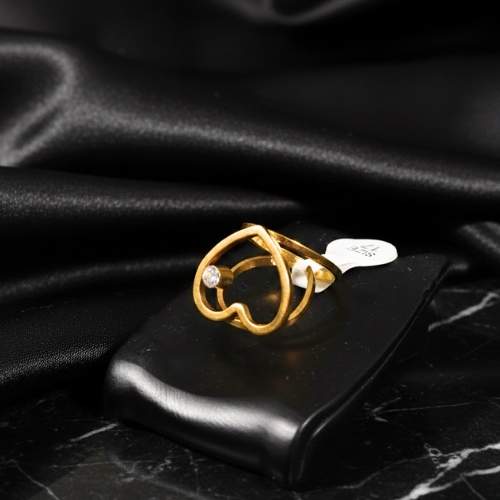 Elegant Gold Heart Ring with Diamond Accent