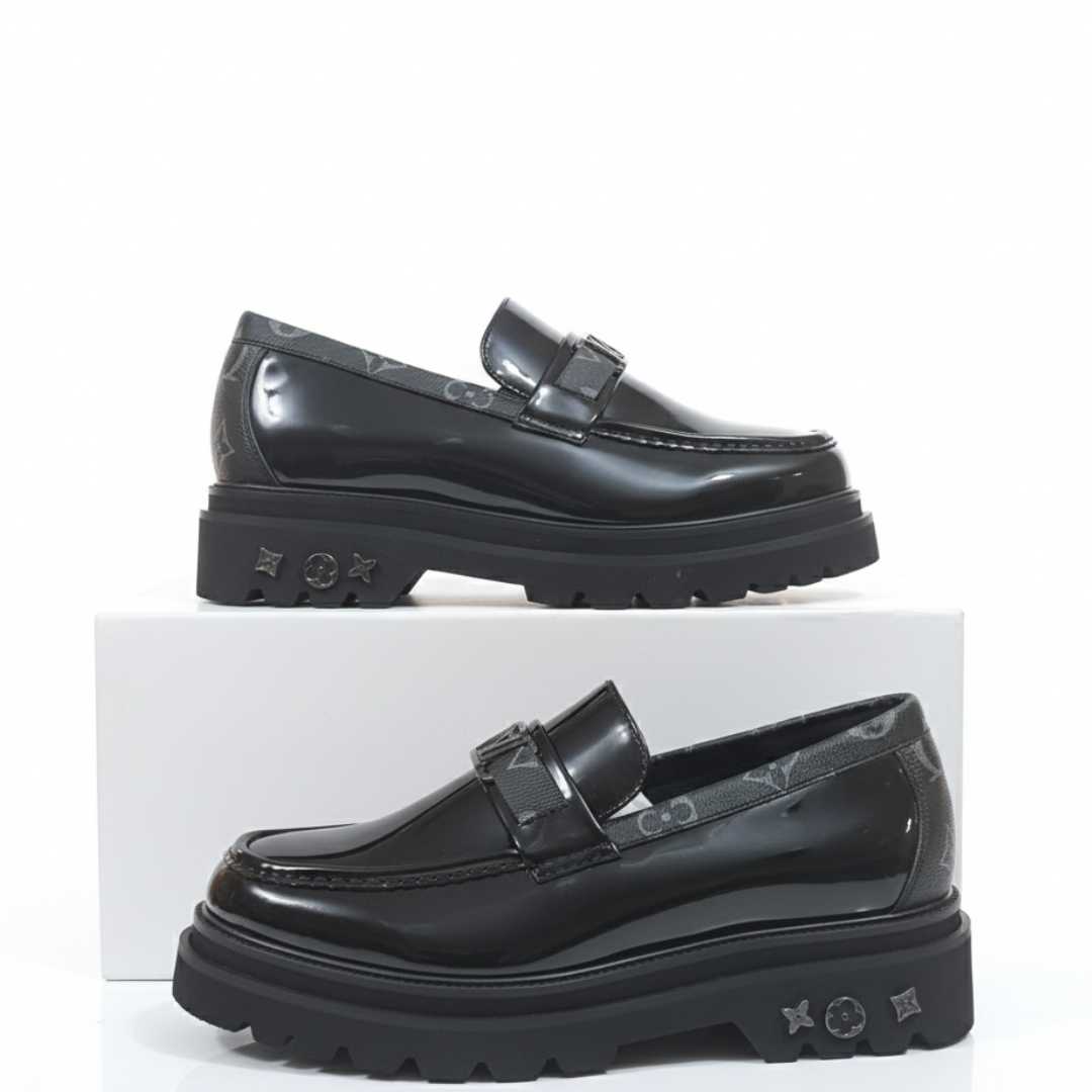 Luxe Black Chunky Loafers