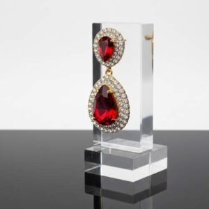 Elegant Red Teardrop Gemstone Earrings