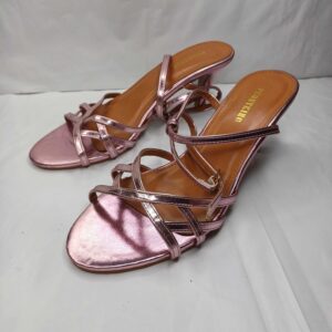 Pink Metallic Strappy Sandals