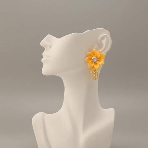 Yellow Blossom Dangle Earrings