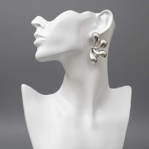 Silver Splash Statement Earring