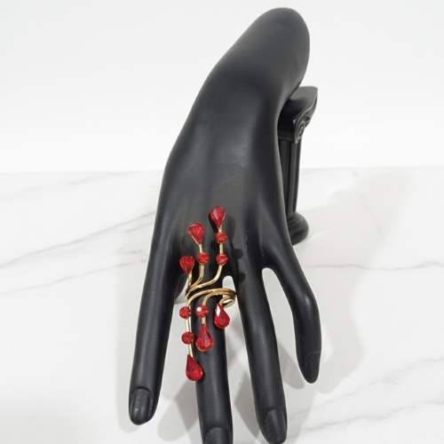 Scarlet Cascade Ring