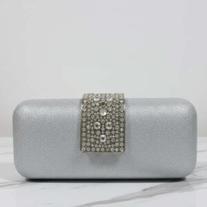Silver Glitter Clutch Bag