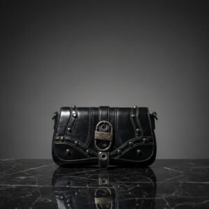 Midnight Edge Studded Leather Clutch