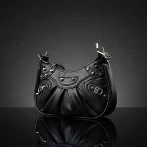 Midnight Edge Studded Shoulder Bag