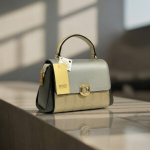 QAZA Luxe Two-Tone Leather Handbag
