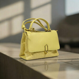 Sunbeam Luxe Woven Leather Top Handle Bag