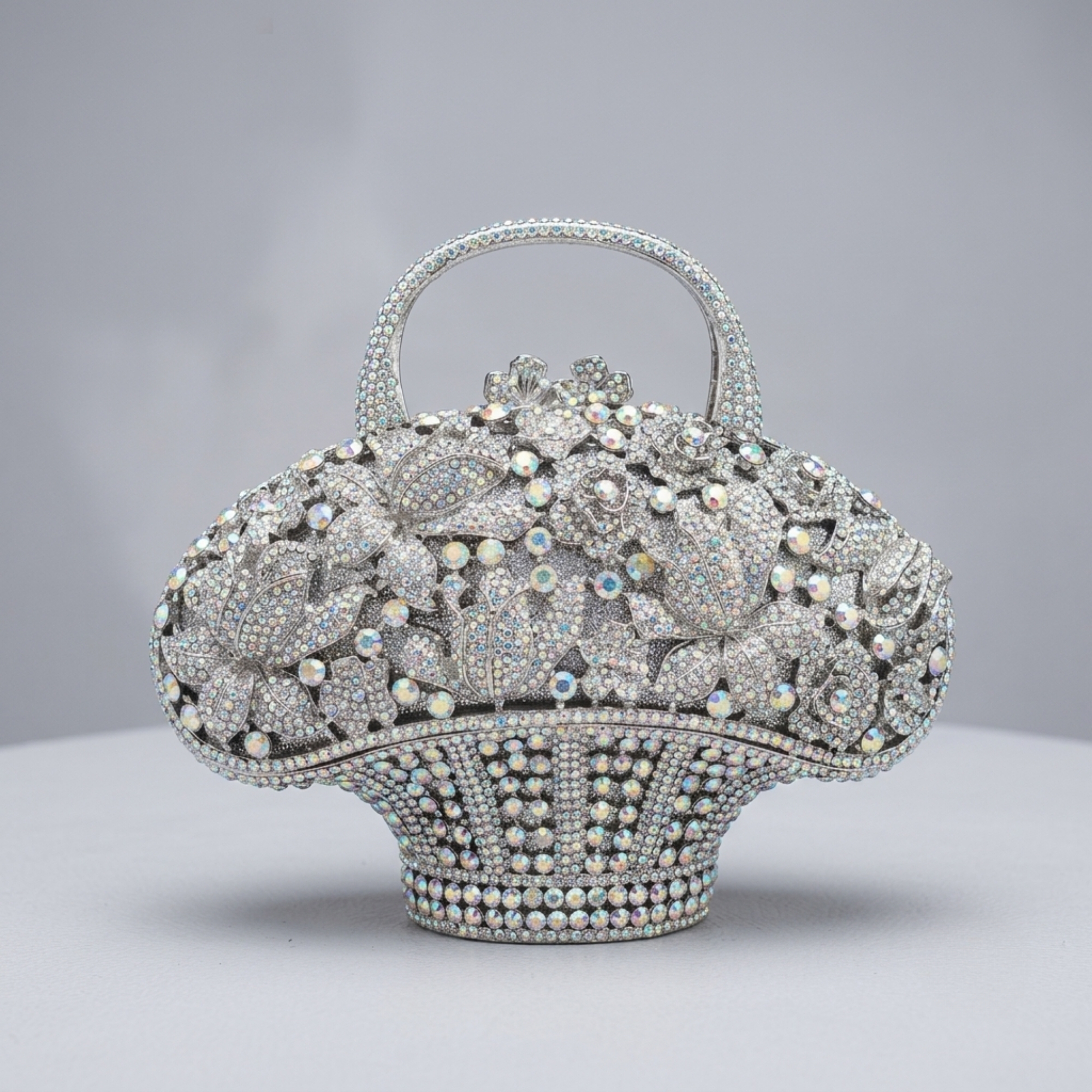 Crystal Blossom Basket Handbag